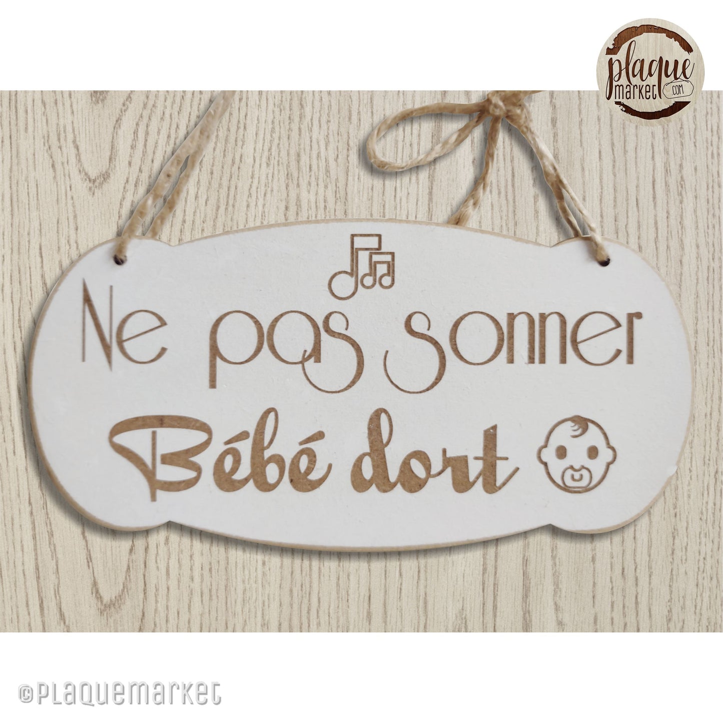 Ne Pas Sonner Bébé Dort Plaque de PlaqueMarket