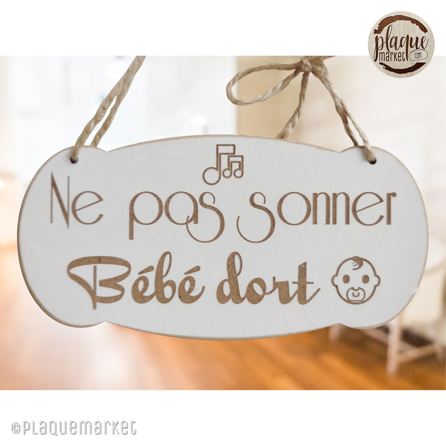 Ne Pas Sonner Bébé Dort Plaque de PlaqueMarket
