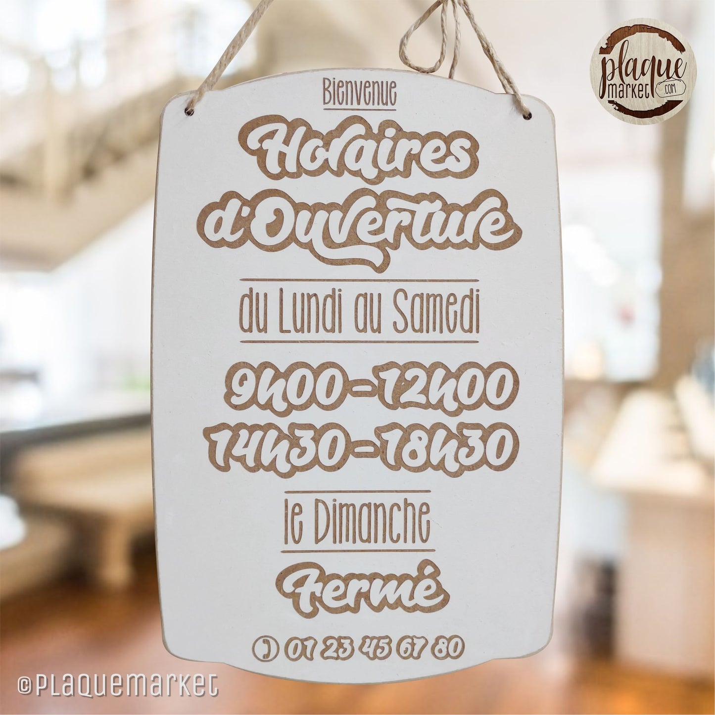 Horaires d'Ouverture Plaque de PlaqueMarket