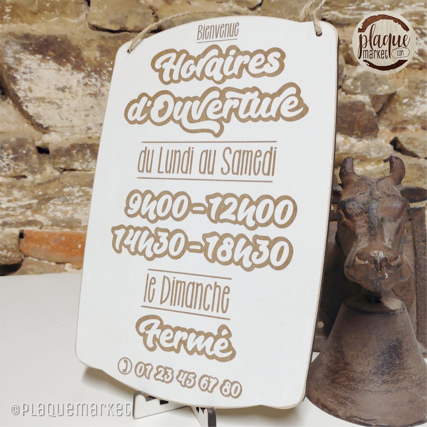Horaires d'Ouverture Plaque de PlaqueMarket