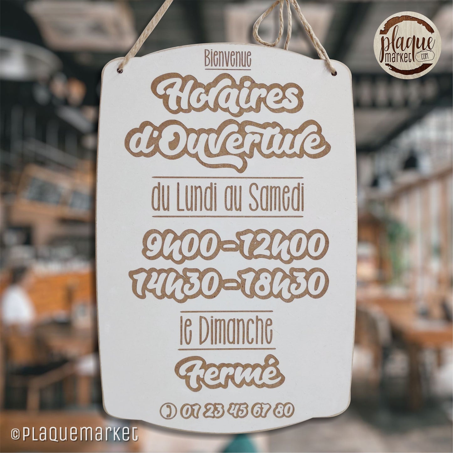 Horaires d'Ouverture Plaque de PlaqueMarket