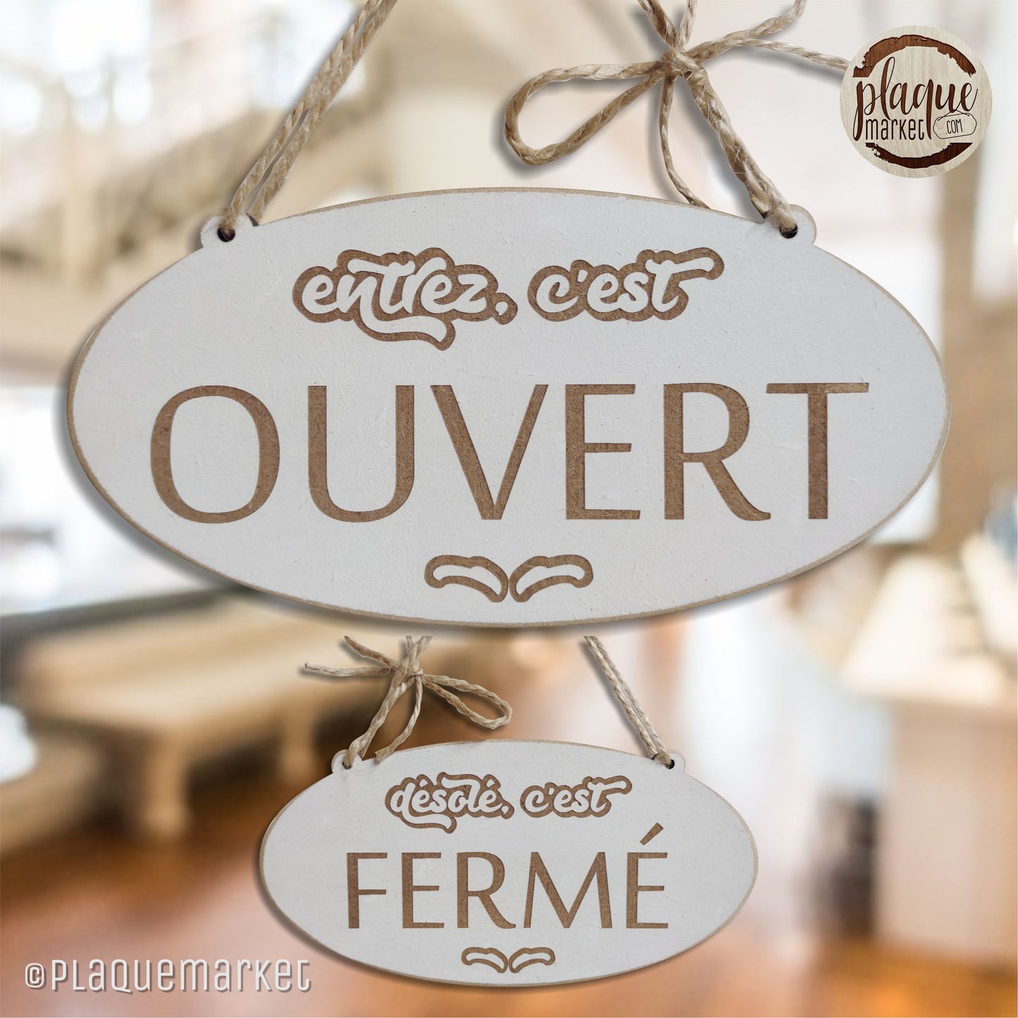 Ouvert / Fermé Plaque de Porte de Magasin 6