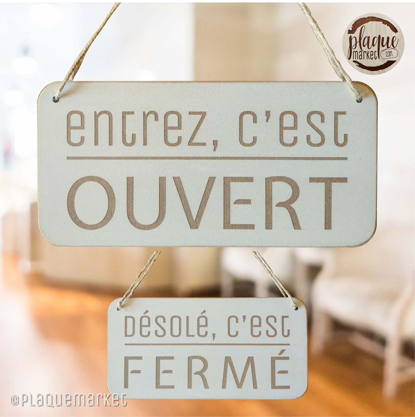 Ouvert Fermé Panneau de PlaqueMarket