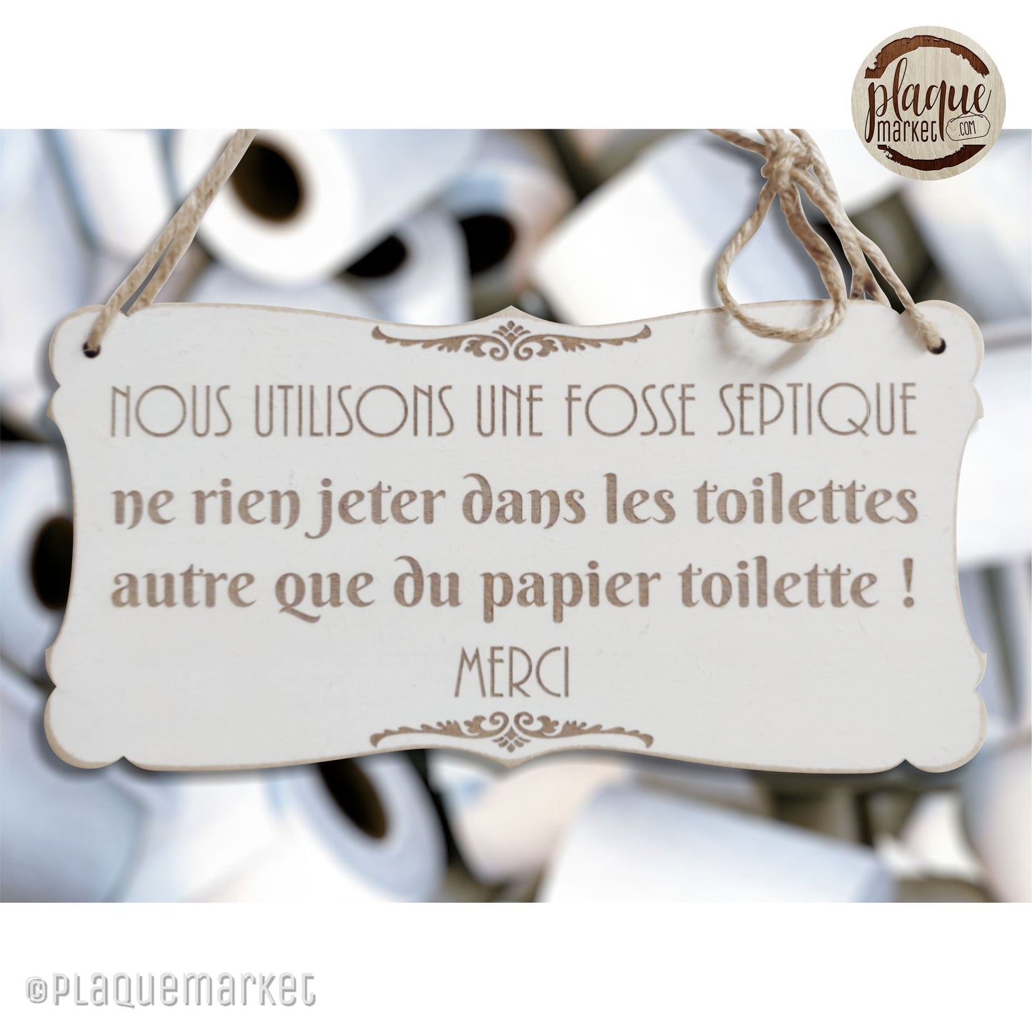 Plaque de Règles de Toilette Septique de PlaqueMarket