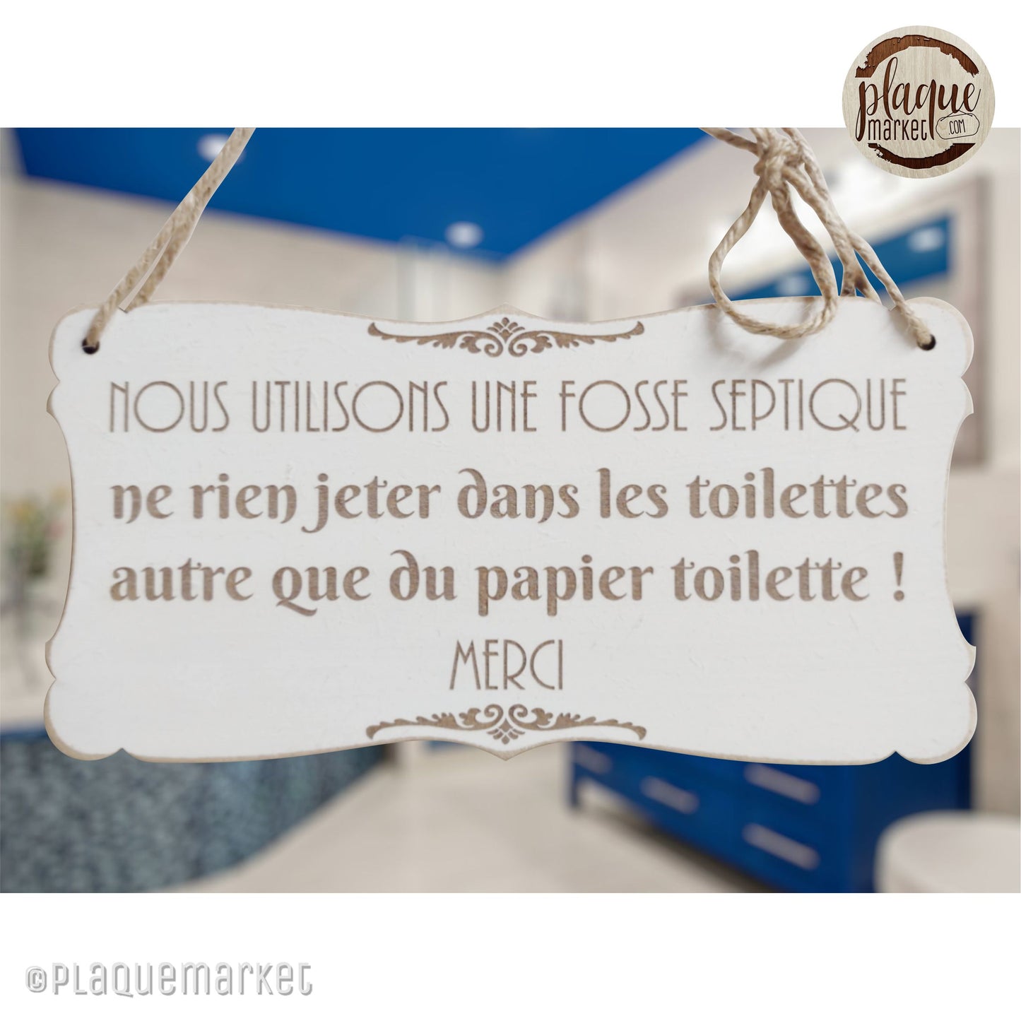 Plaque de Règles de Toilette Septique de PlaqueMarket