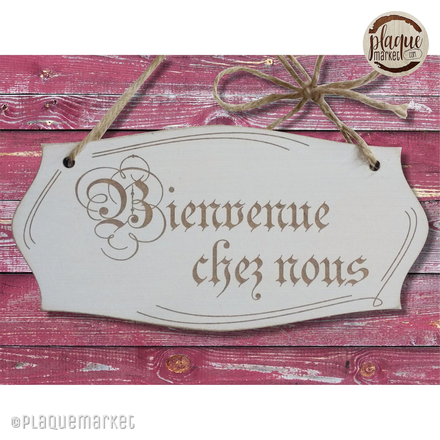 Bienvenue chez nous plaque de PlaqueMarket