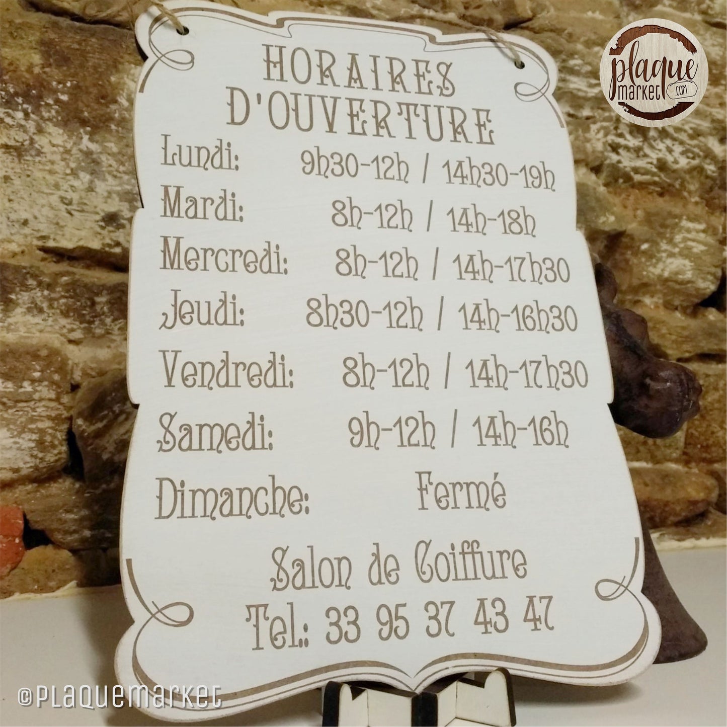 Horaires d'Ouverture Panneau de PlaqueMarket