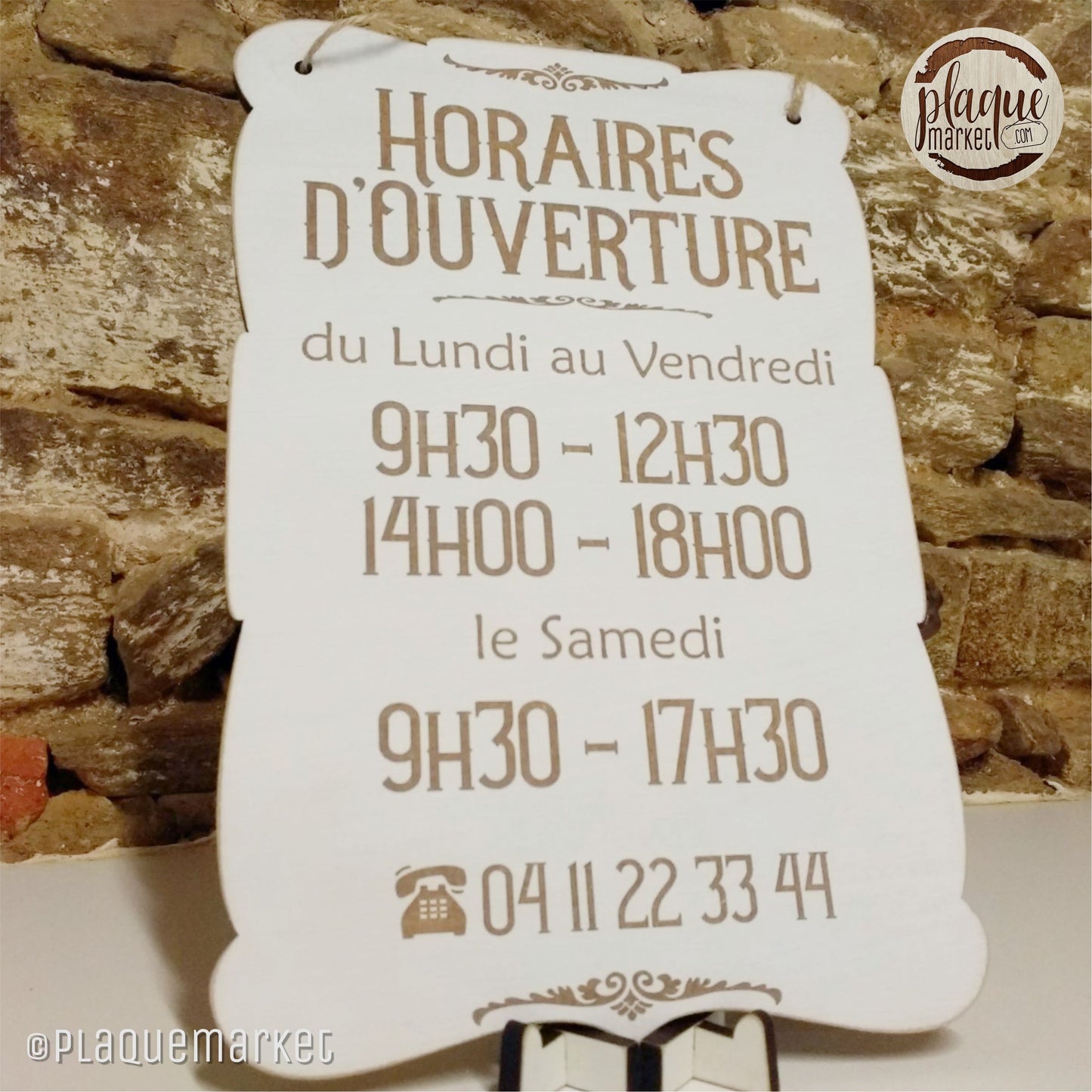 Horaires d'Ouverture Panneau de PlaqueMarket