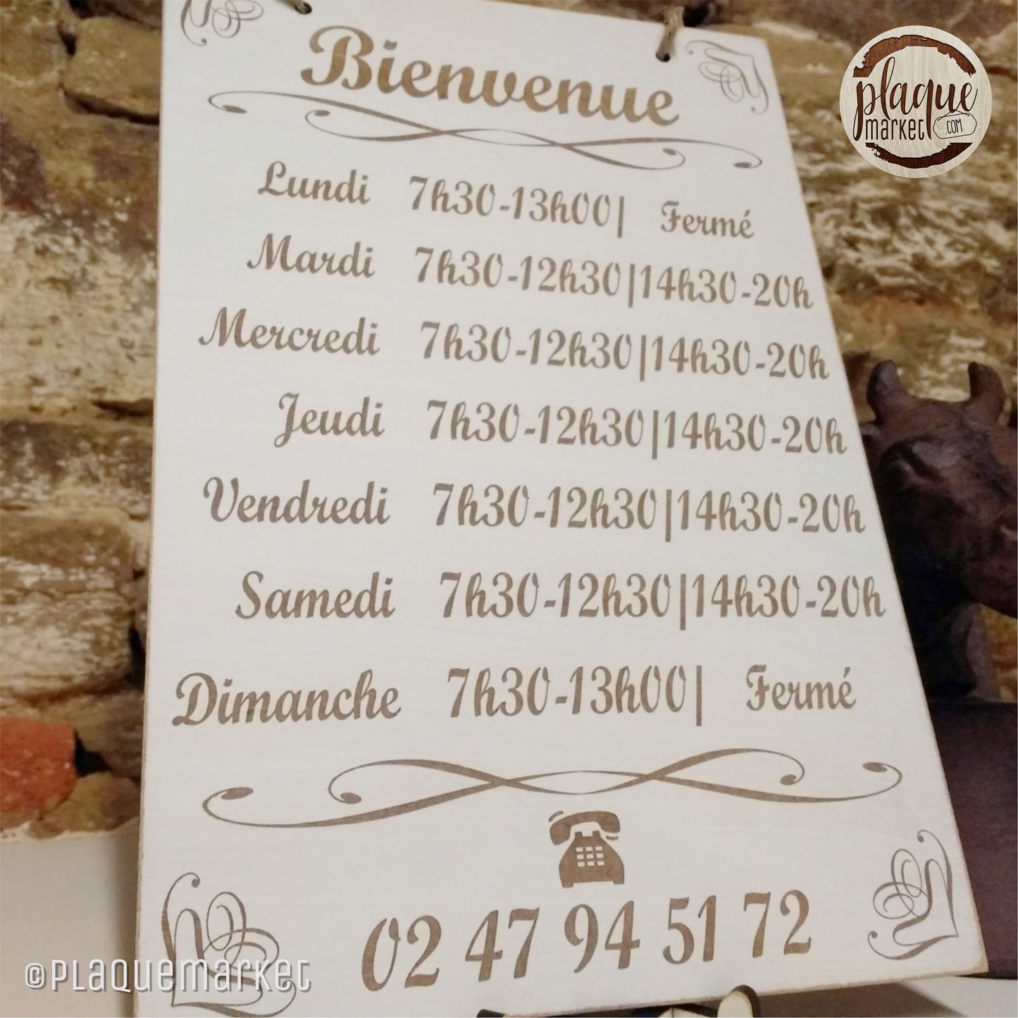 Horaires d'Ouverture Panneau de PlaqueMarket