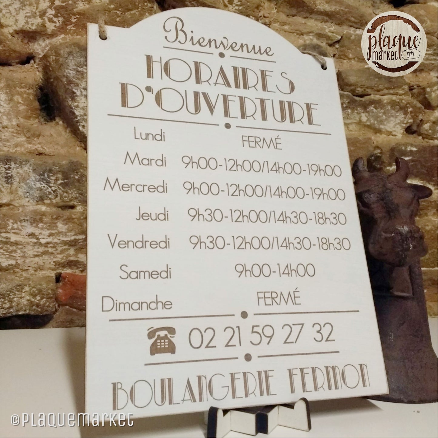 Horaires d'Ouverture Plaque de PlaqueMarket