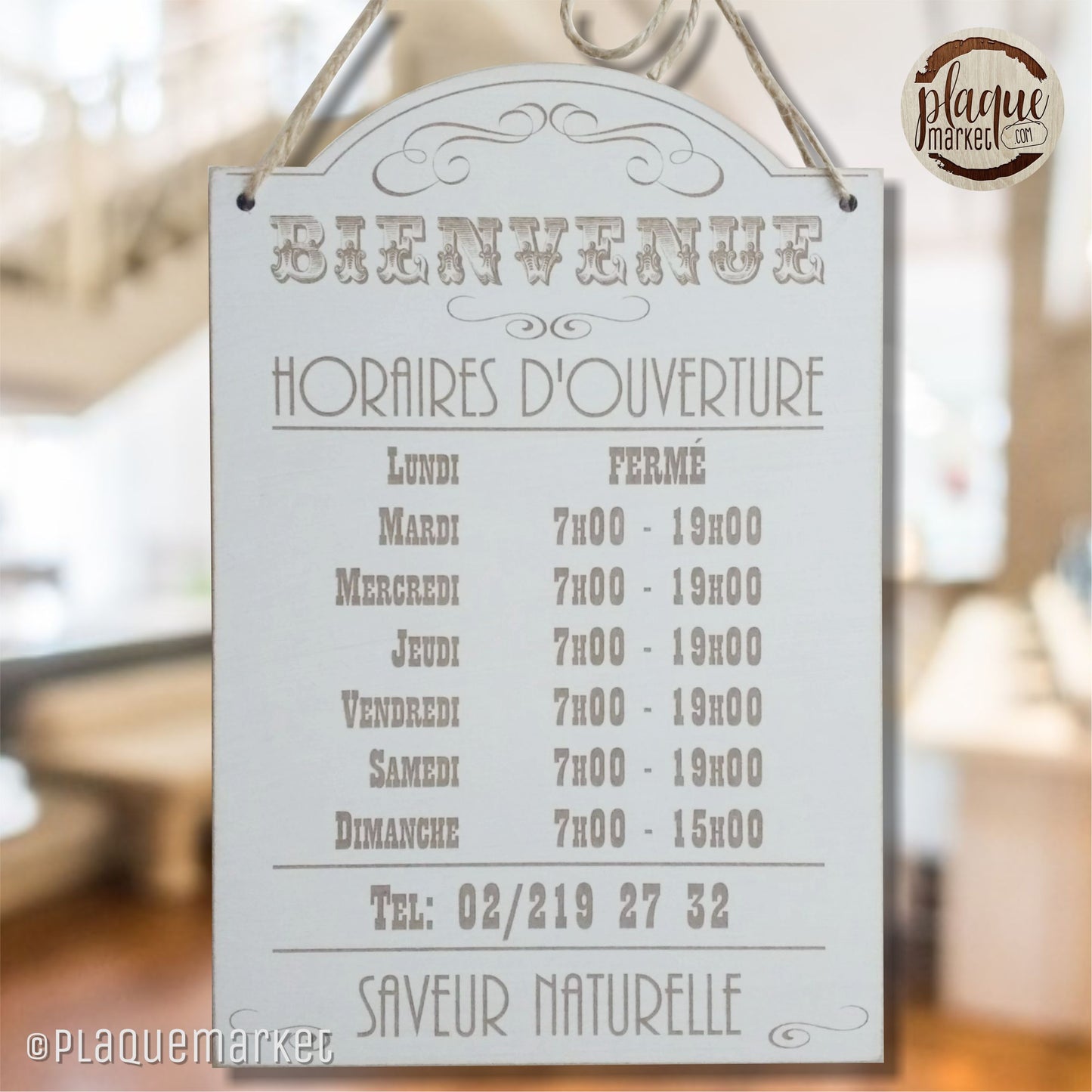 Horaires d'Ouverture Plaque de PlaqueMarket