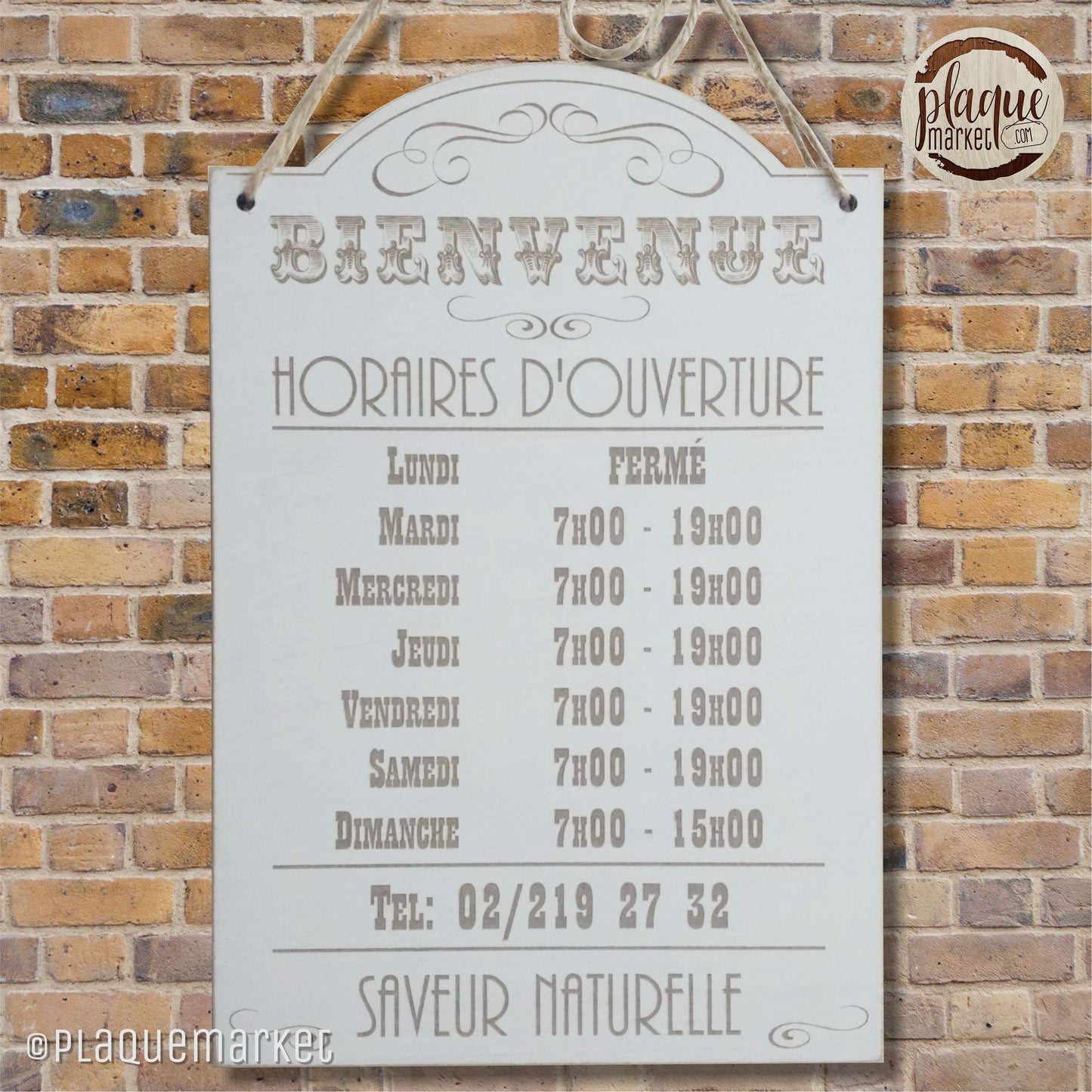 Horaires d'Ouverture Plaque de PlaqueMarket