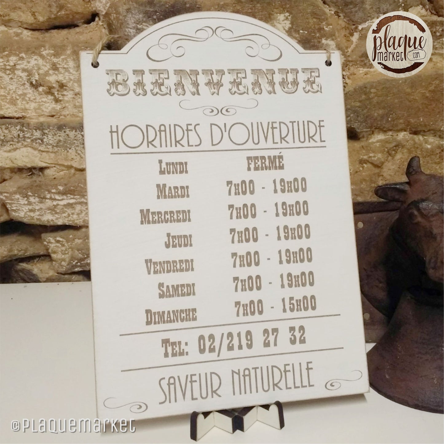 Horaires d'Ouverture Plaque de PlaqueMarket