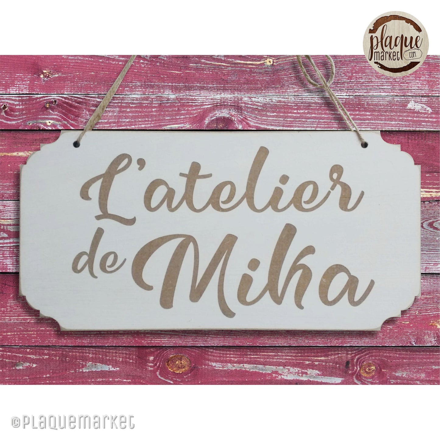 Personnalisable Plaque de l'Atelier de PlaqueMarket