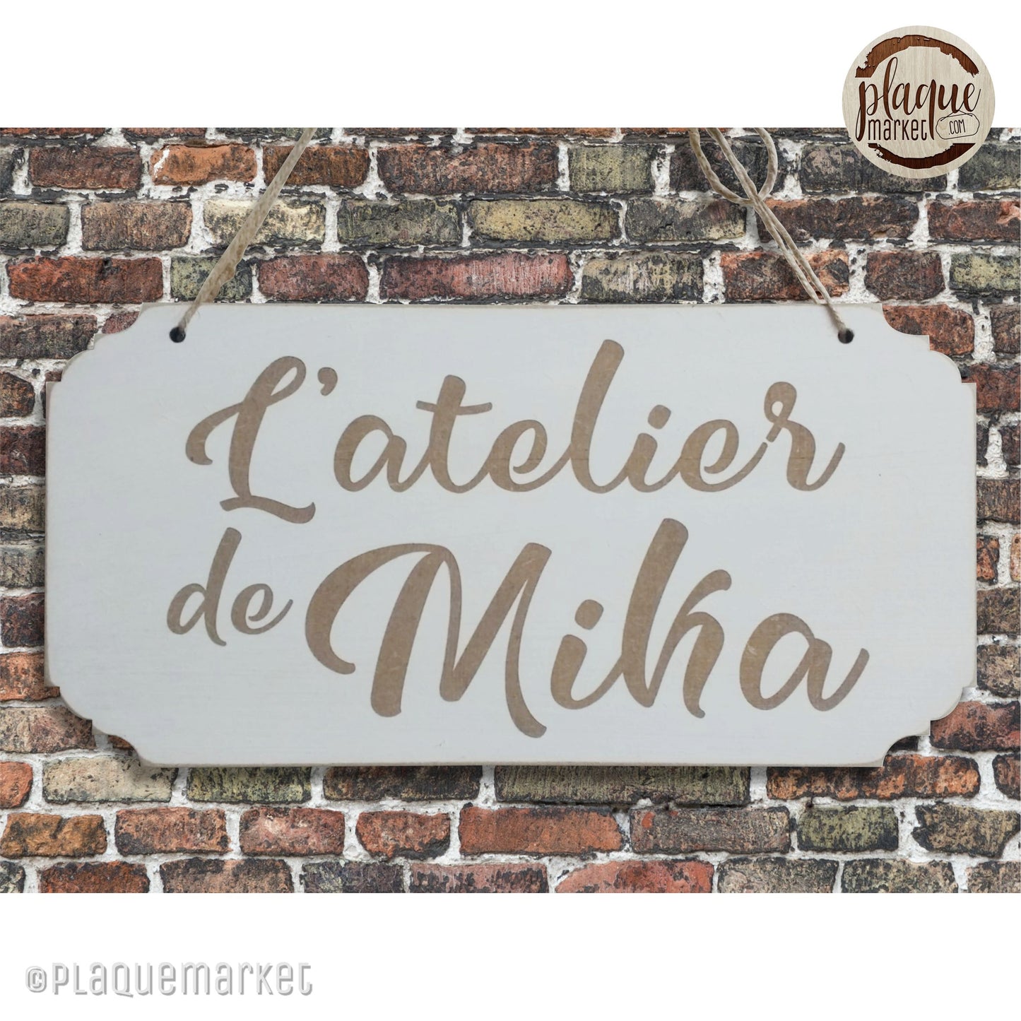 Personnalisable Plaque de l'Atelier de PlaqueMarket