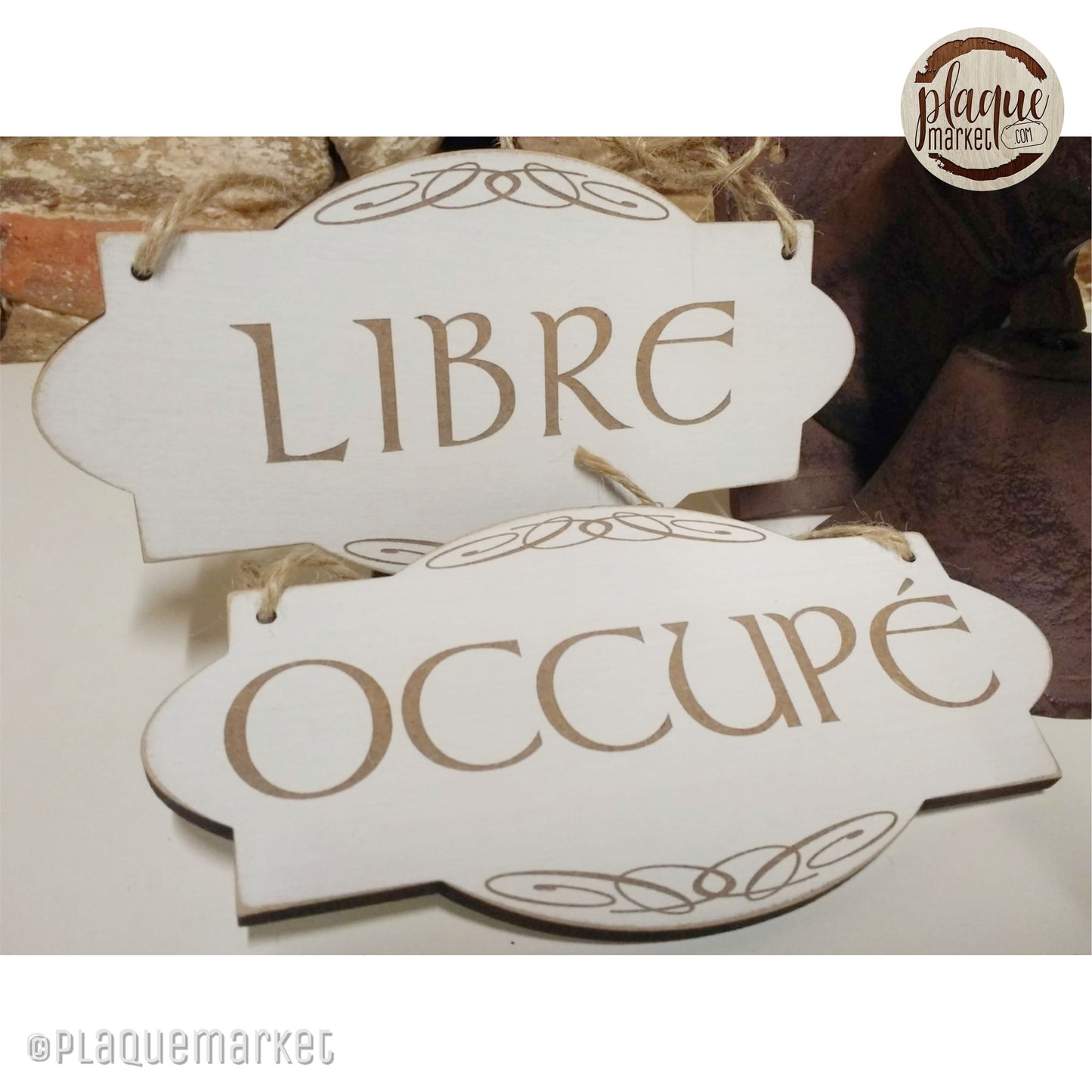 Libre Occupé Plaque de PlaqueMarket