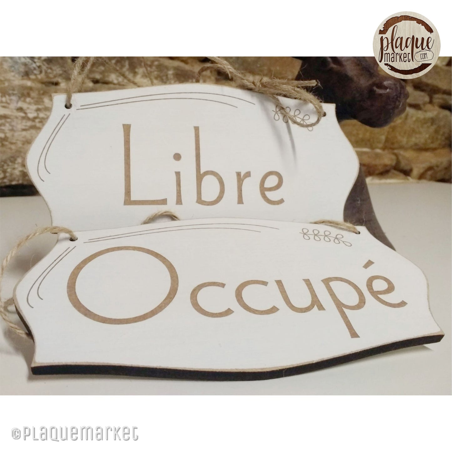 Libre Occupé Plaque de PlaqueMarket