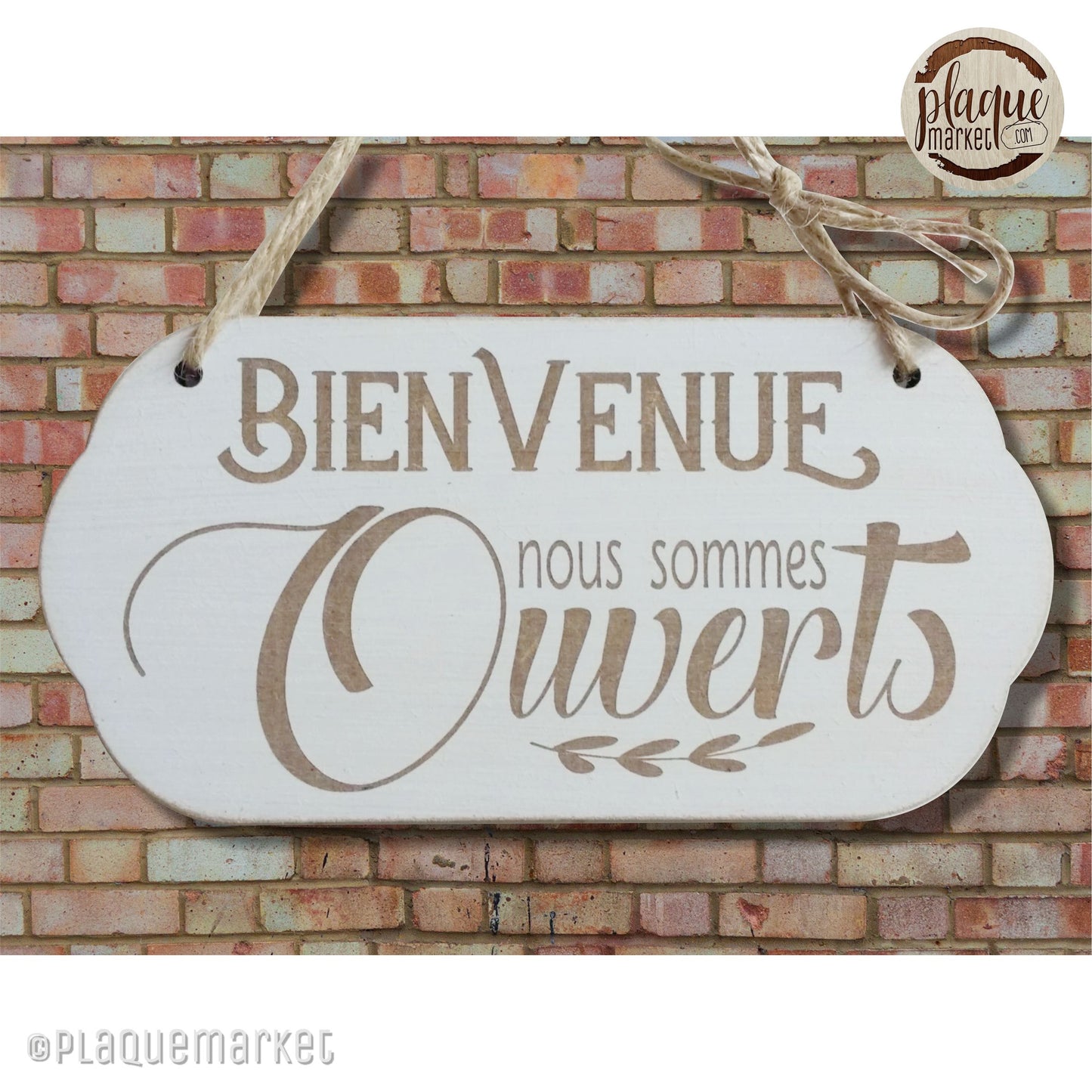 Bienvenue Ouvert Fermé Plaque de PlaqueMarket