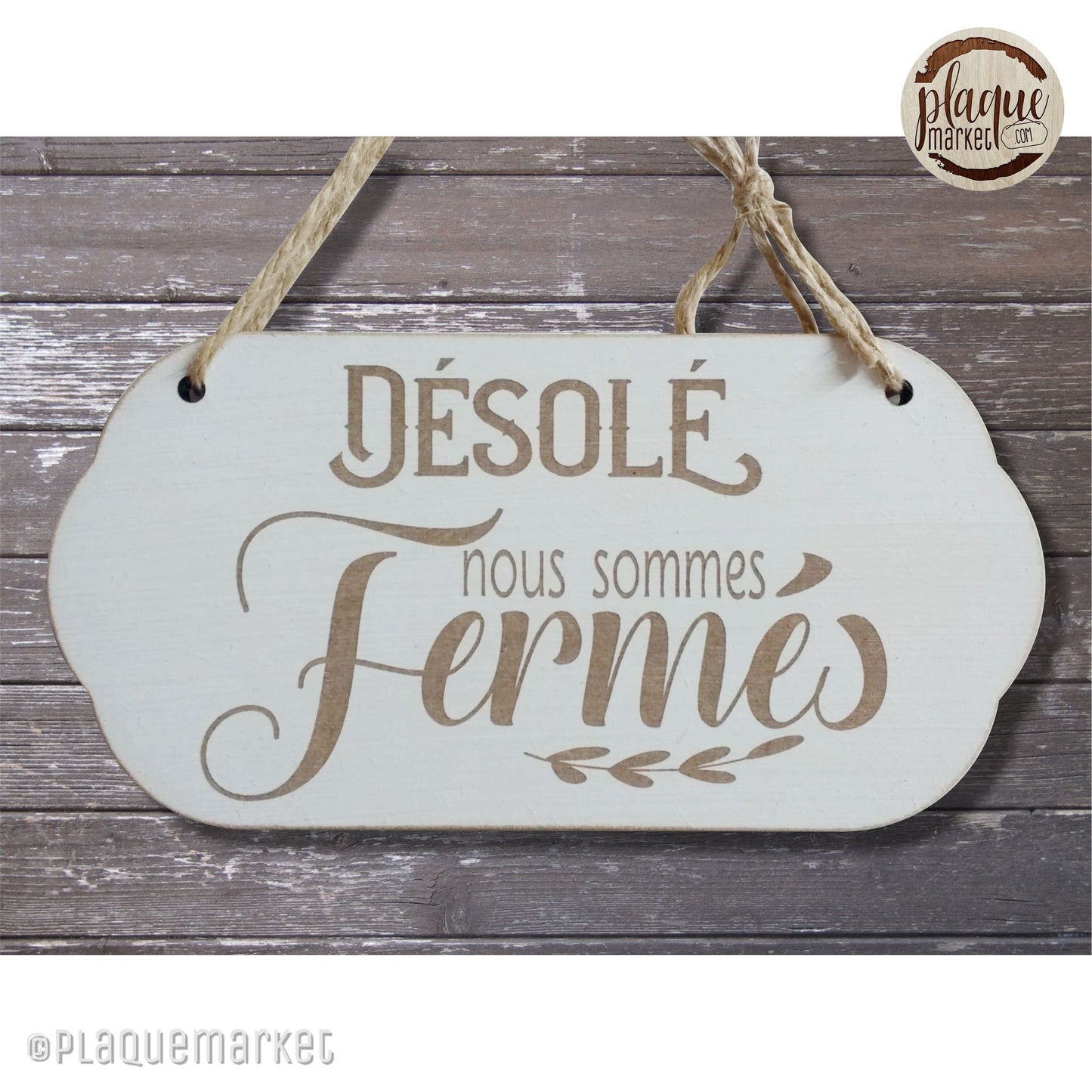 Bienvenue Ouvert Fermé Plaque de PlaqueMarket