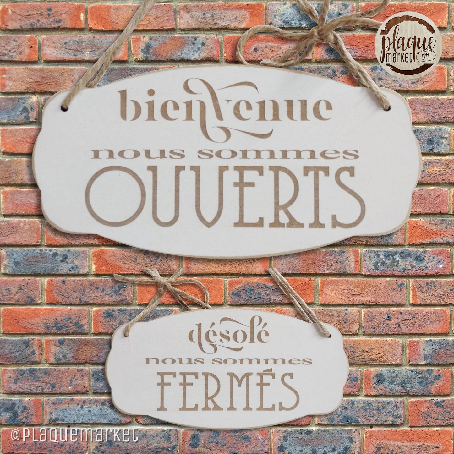 Bienvenue Ouvert Fermé Plaque de PlaqueMarket