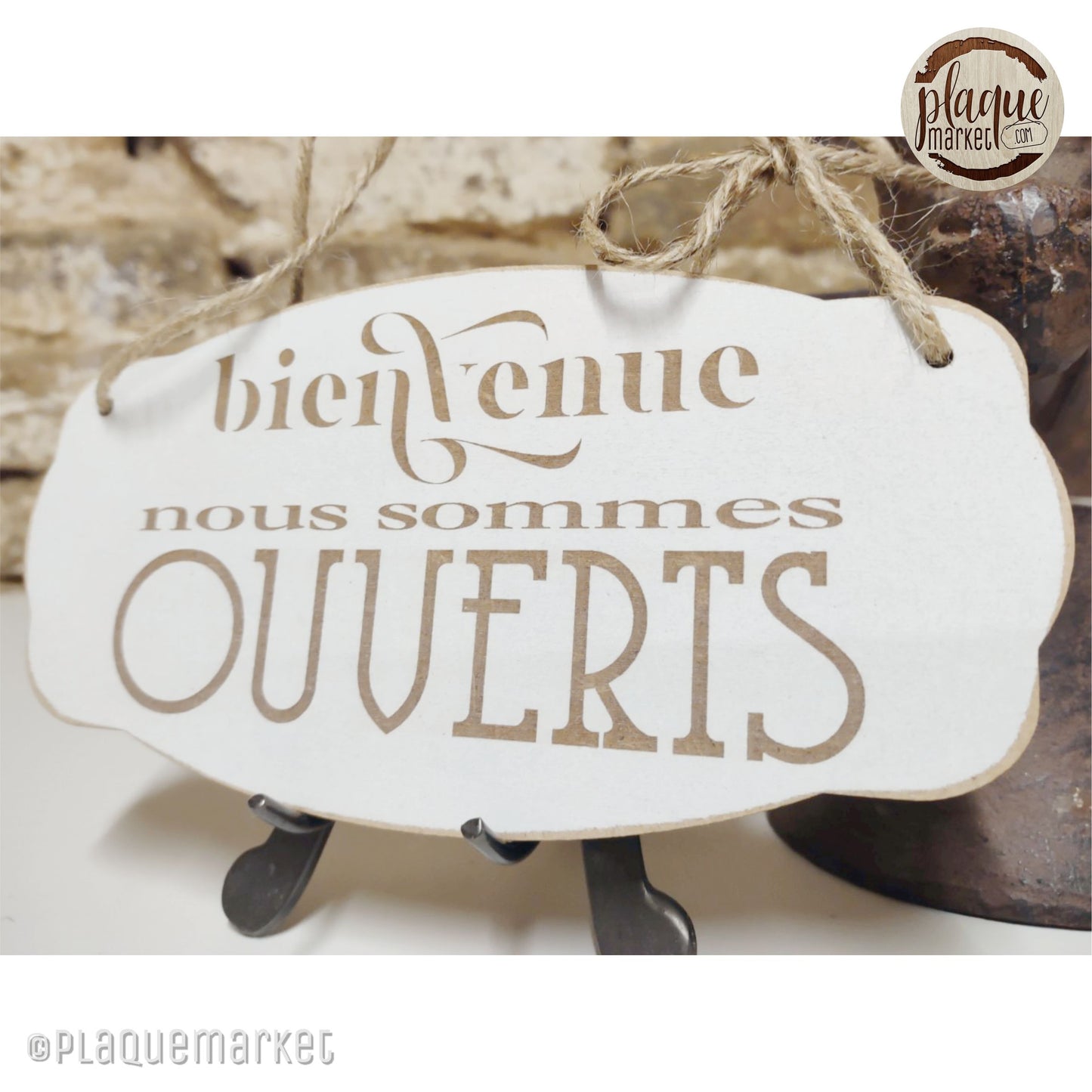 Bienvenue Ouvert Fermé Plaque de PlaqueMarket