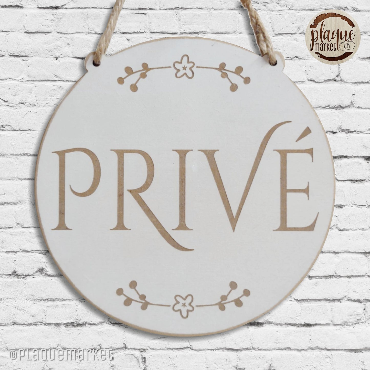 Privé Plaque de Porte de PlaqueMarket