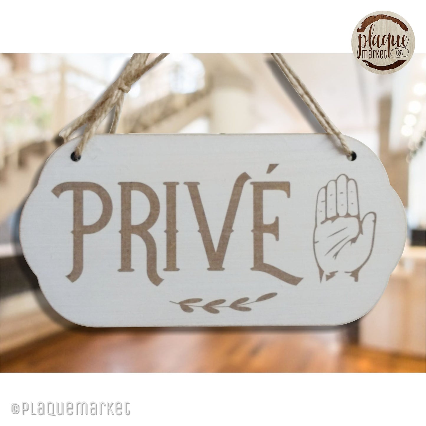 Privé Plaque de Porte de PlaqueMarket