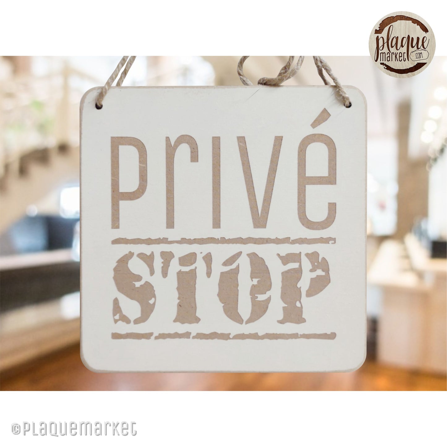 Privé Plaque de Porte de PlaqueMarket