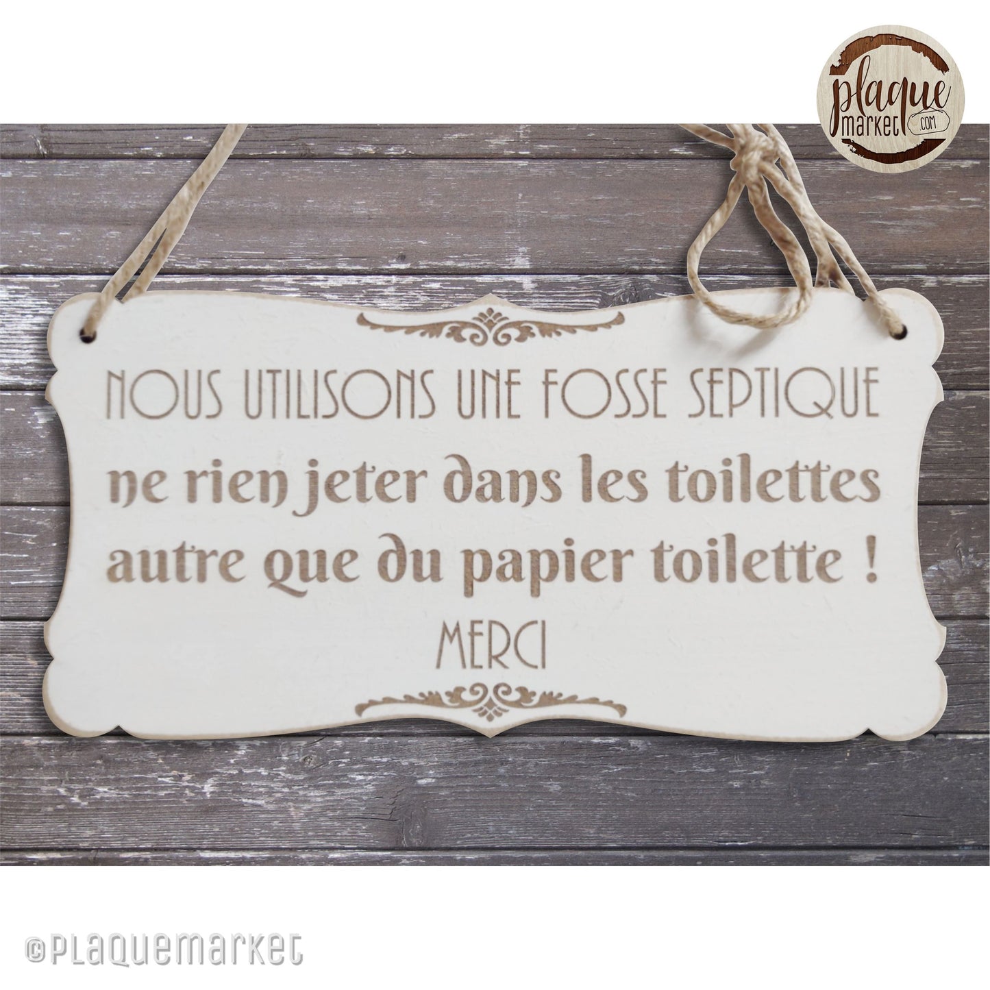 Plaque de Règles de Toilette Septique de PlaqueMarket