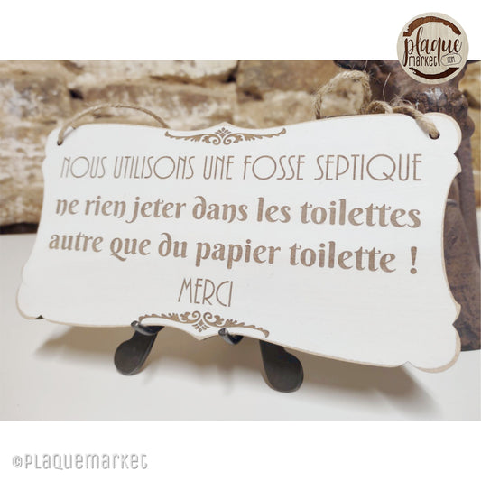 Plaque de Règles de Toilette Septique de PlaqueMarket