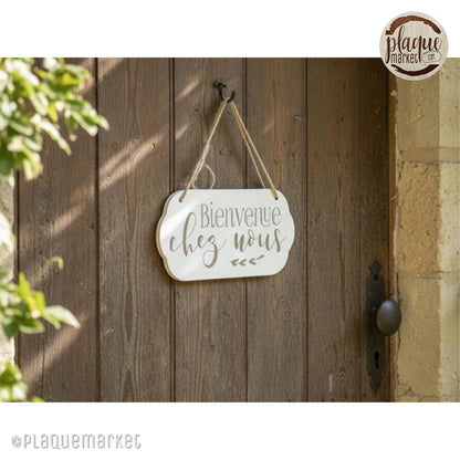 Bienvenue Chez Nous Panneau de Porte