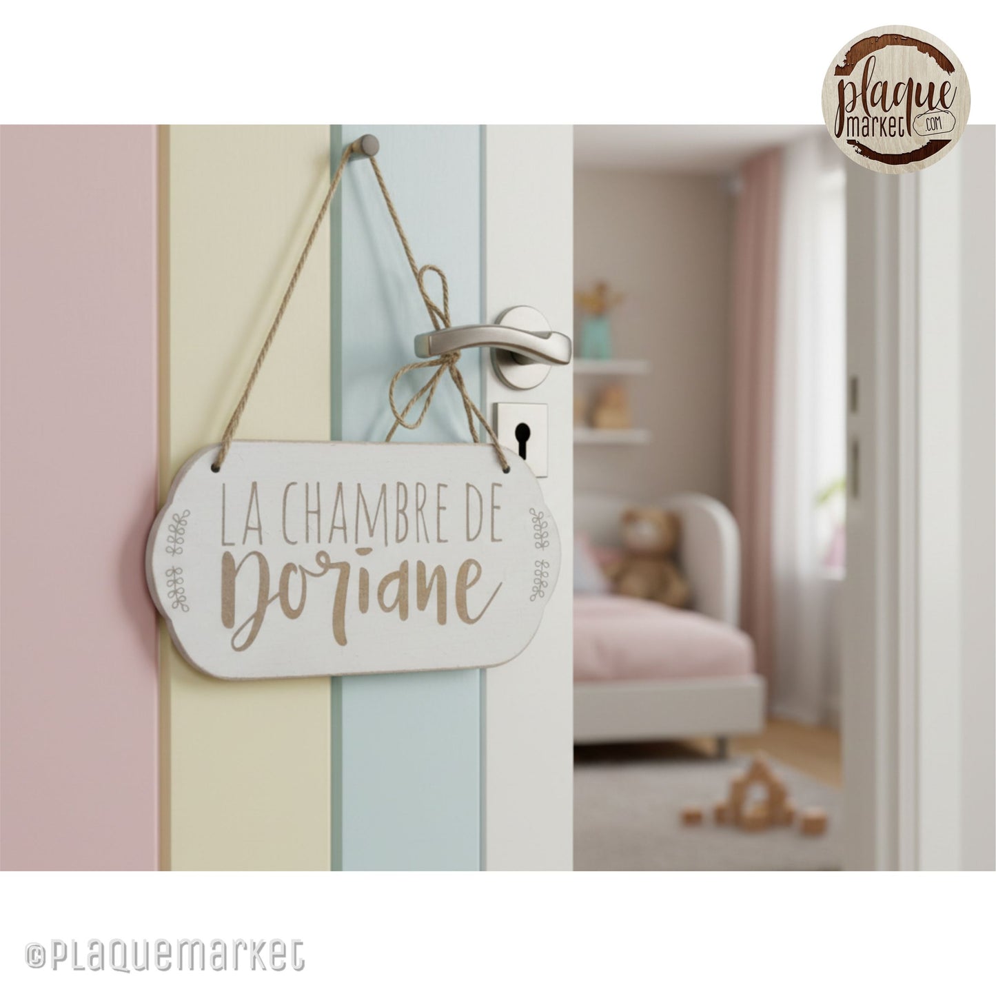 Prénom Plaque de Chambre en Bois 2
