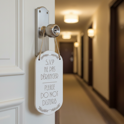 Ne Pas Déranger Accroche-porte d'Hôtel en Bois