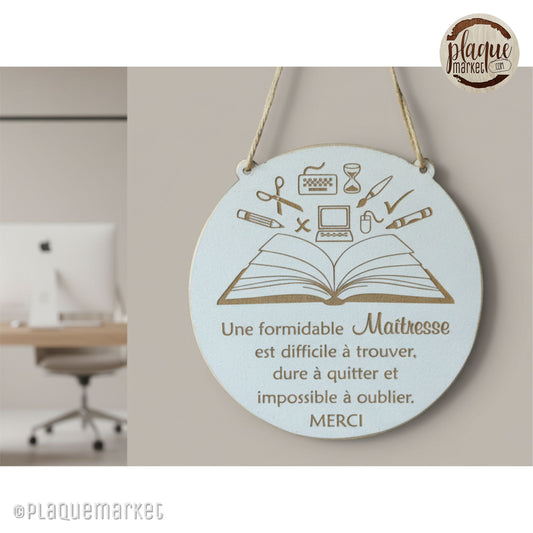 Plaque de Remerciement au Maitresse