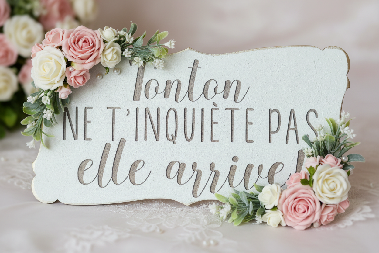 Panneau de Mariage "Tonton ne t'inquiète pas"