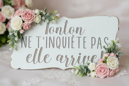 Panneau de Mariage "Tonton ne t'inquiète pas"